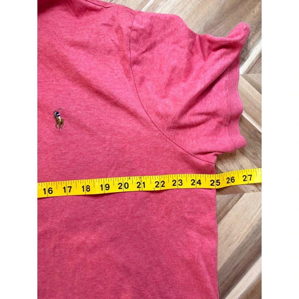 Polo Ralph Lauren Mens Custom Slim Fit Polo Shirt‎ XL Red Heathered Cotton Pique